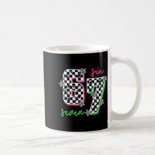 Nk And Green 67 Six Seven Meme Checkered 6 7 Girls Coffee Mug