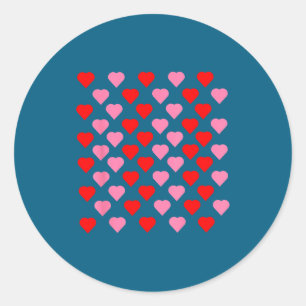 Nk And Red Hearts Lovers Funny Valentine’s Day Hum Classic Round Sticker