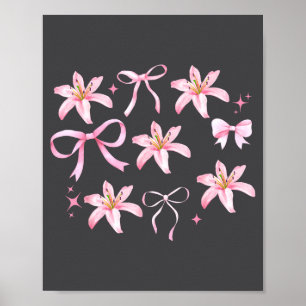 Nk Coquette Bow Lily Flower Botanical Garden Plant Poster