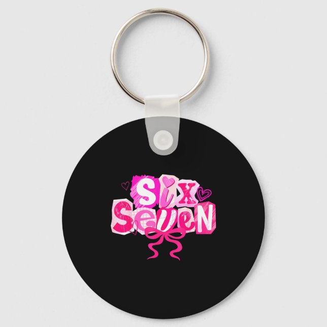 Nk Coquette Valentine Six Seven Bow 6 7 Meme Women Key Ring (Front)