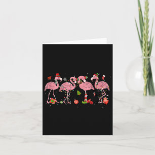 Nk Flamingo Hat Santa Merry Christmas Lights Women Card
