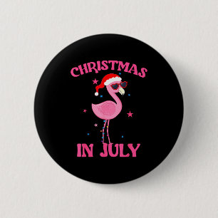 Nk Flamingo In Santa Hat Christmas In July Girl 6 Cm Round Badge