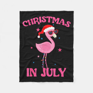 Nk Flamingo In Santa Hat Christmas In July Girl Fleece Blanket
