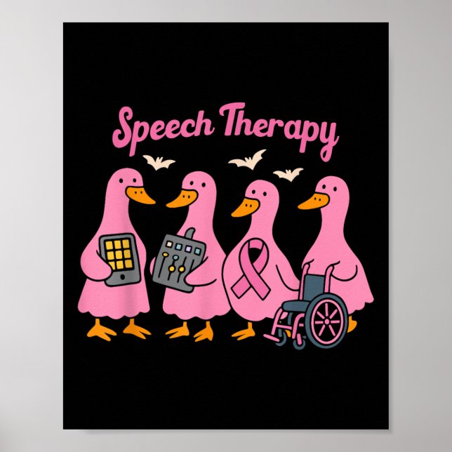 Nk Goose Ribbon Speech Language Pathologist Therap Poster (Front)