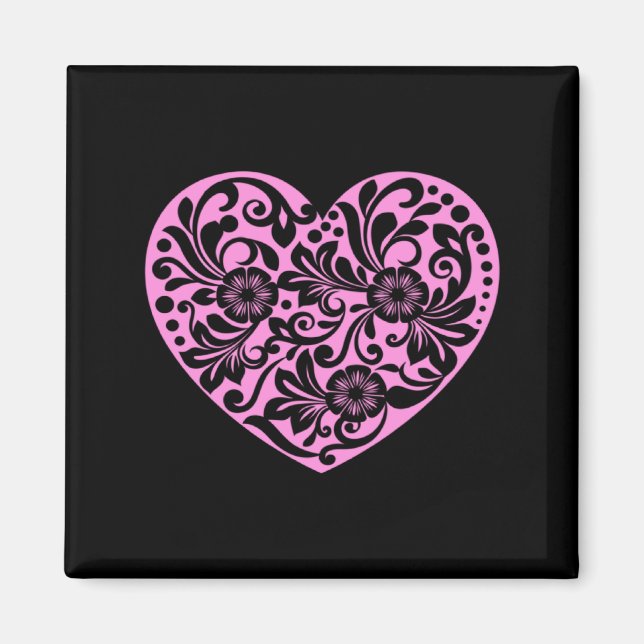 Nk Heart With Flowers Cut Out Cute Valentine Fav  Magnet (Front)