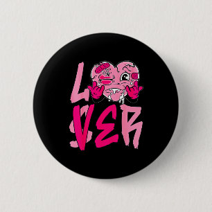 Nk Loser Lover Nk Drip Heart Matching Tee For Men  6 Cm Round Badge