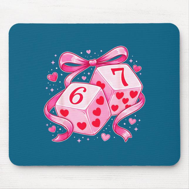 Nk Love Dice 6 7 Hearts Valentine Cute Romantic Ar Mouse Pad (Front)