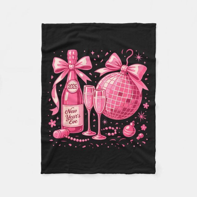 Nk New Year's Eve 2026 Disco Champagne Party  Fleece Blanket (Front)