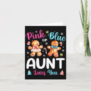 Nk Or Blue Aunt Loves You Gender Reveal Christmas  Card