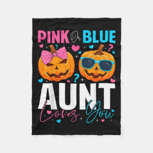 Nk Or Blue Aunt Loves You Pumpkin Halloween Gender Fleece Blanket
