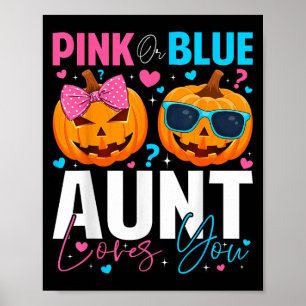 Nk Or Blue Aunt Loves You Pumpkin Halloween Gender Poster