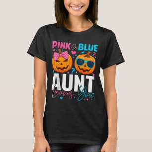 Nk Or Blue Aunt Loves You Pumpkin Halloween Gender T-Shirt