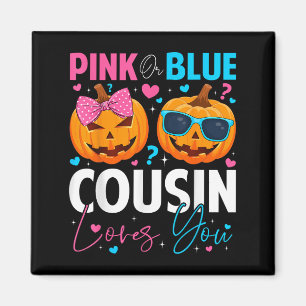 Nk Or Blue Cousin Loves You Pumpkin Halloween Gend Magnet