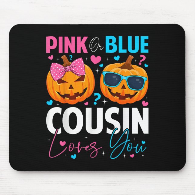 Nk Or Blue Cousin Loves You Pumpkin Halloween Gend Mouse Pad (Front)