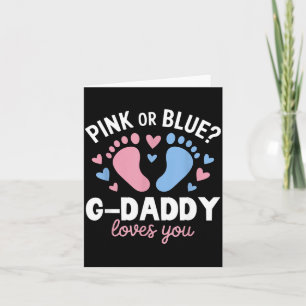 nk Or Blue G-Daddy Loves Gender Reveal Party Card