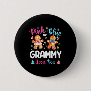 Nk Or Blue Grammy Loves You Gender Reveal Christma 6 Cm Round Badge