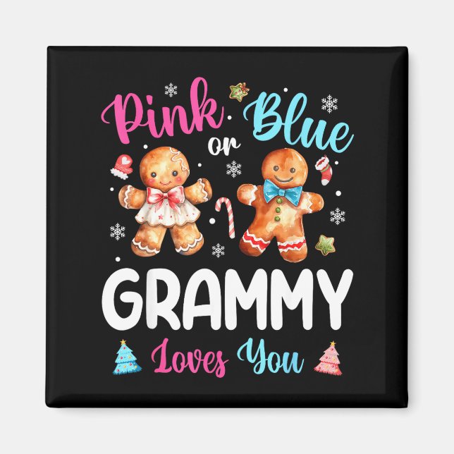 Nk Or Blue Grammy Loves You Gender Reveal Christma Magnet (Front)