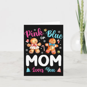 Nk Or Blue Mom Loves You Gender Reveal Christmas Card