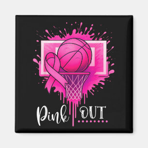 nk Out Basketball Breast Cancer Awareness Magnet