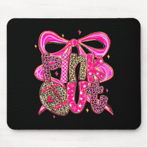Nk Out Breast Cancer Football Coquette Bow Mom Gir Mouse Pad