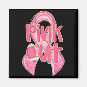 nk Out Breast Cancer Football nk Ribbon Women Mum Magnet