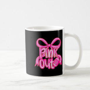 Nk Out Football Bow Preppy Breast Cancer Awareness Coffee Mug