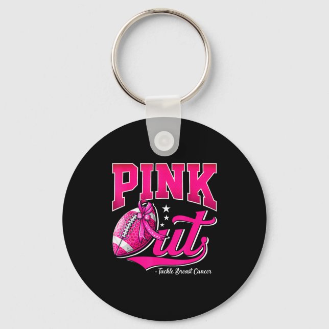Nk Out Football Breast Cancer Awareness Men Women  Key Ring (Front)