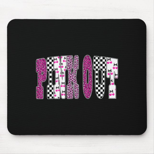 Nk Out Leopard Checkered Breast Cancer Football Ga Mouse Pad (Front)