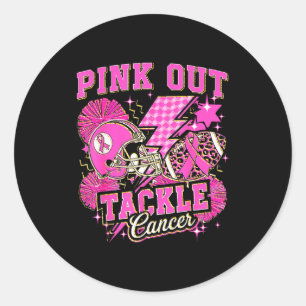 Nk Out Tackle Breast Cancer Awareness American Foo Classic Round Sticker