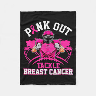 Nk Out Tackle Breast Cancer Awareness American Foo Fleece Blanket