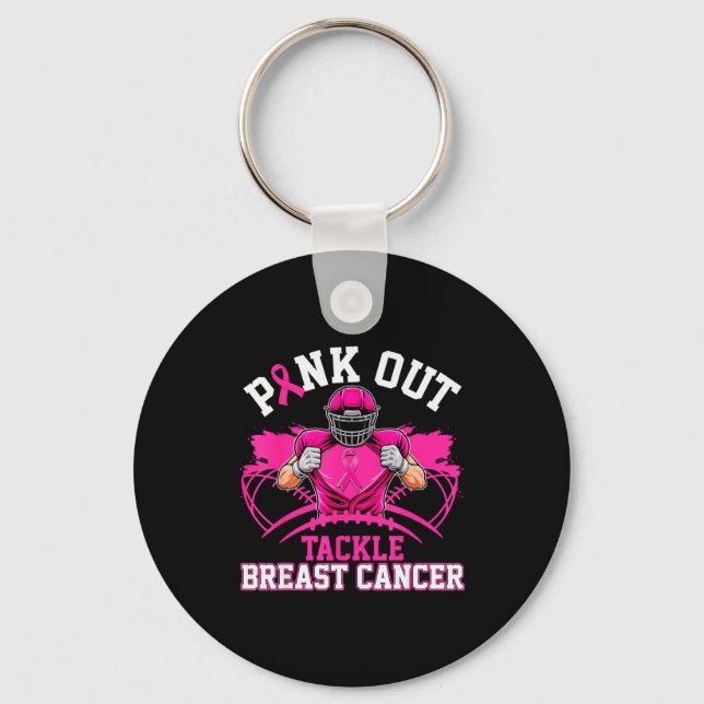 Nk Out Tackle Breast Cancer Awareness American Foo Key Ring (Front)