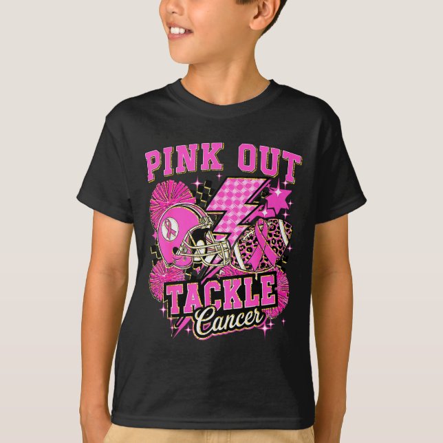 Nk Out Tackle Breast Cancer Awareness American Foo T-Shirt (Front)