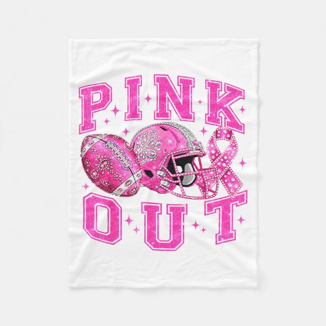 Nk Out Tackle Breast Cancer Awareness Football Nk  Fleece Blanket (Front)