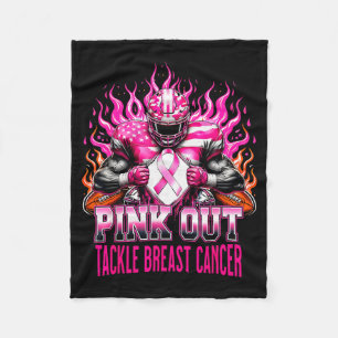 Nk Out Tackle Football Breast Cancer Awareness Men Fleece Blanket