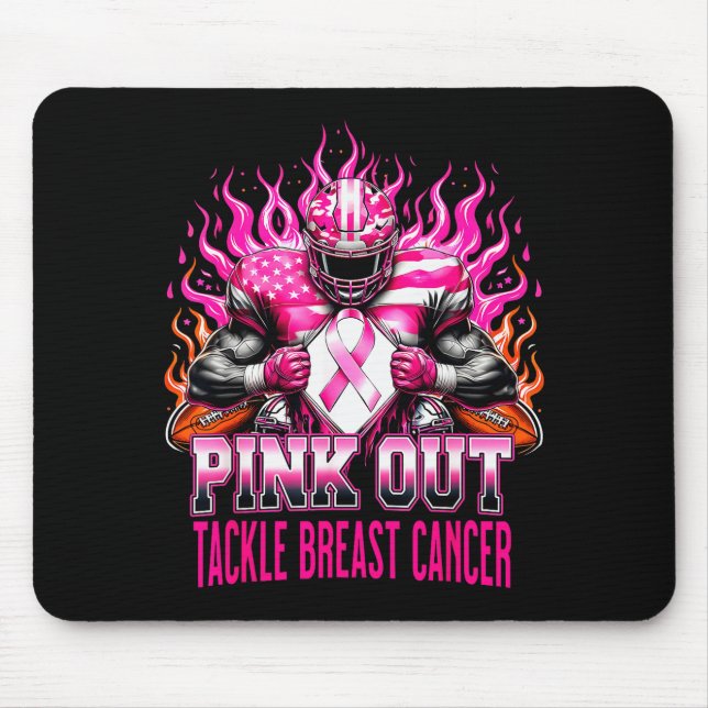 Nk Out Tackle Football Breast Cancer Awareness Men Mouse Pad (Front)