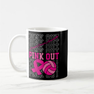 nk Out Volleyball Ribbon Breast Cancer Awareness Coffee Mug