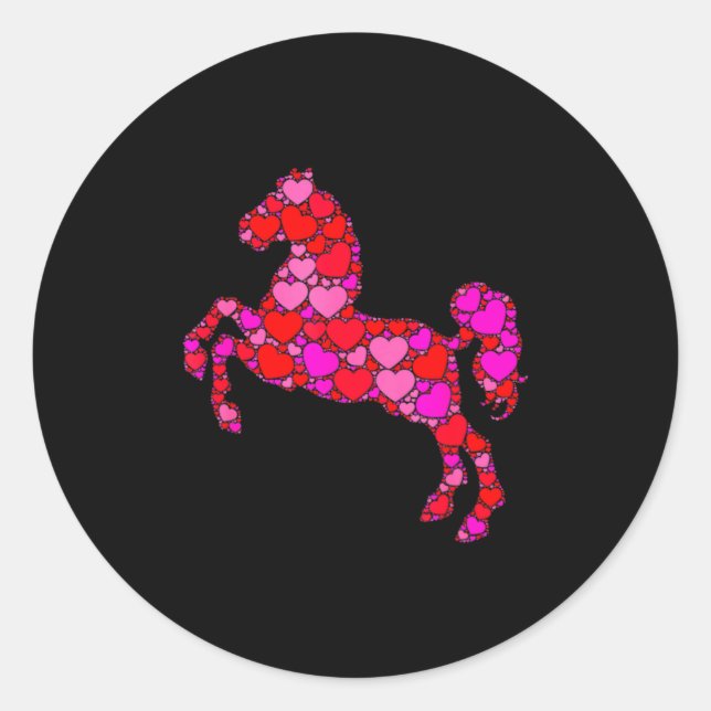 Nk Red Heart Valentines Day For Women Girls Hors  Classic Round Sticker (Front)