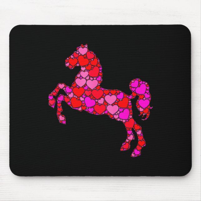 Nk Red Heart Valentines Day For Women Girls Hors  Mouse Pad (Front)