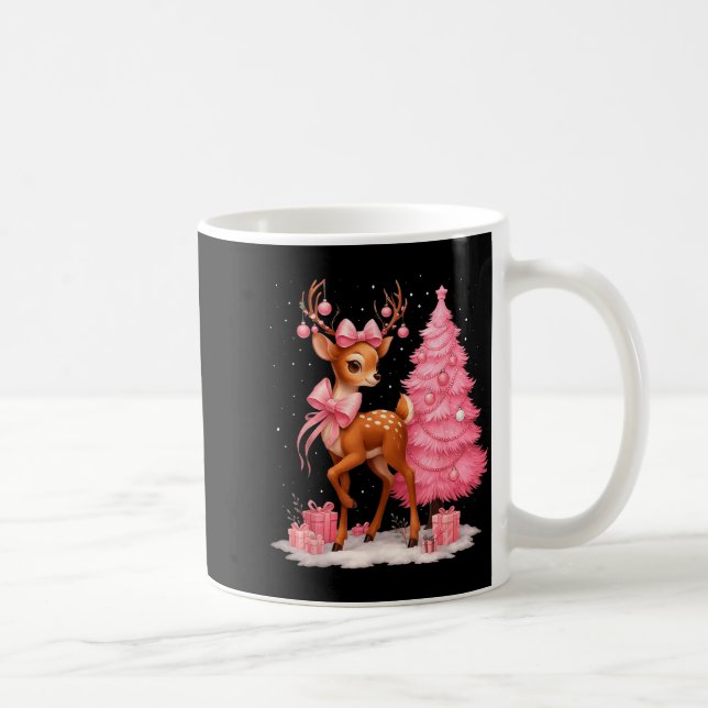 Nk Reindeer Coquette Bow Christmas Tree Pajamas Gi Coffee Mug (Right)
