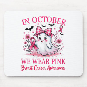 Nk Ribbon Breast Cancer Awareness 2025 Cute Ghost Mouse Pad
