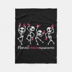 nk Ribbon Breast Cancer Awareness Skeleton Women Fleece Blanket