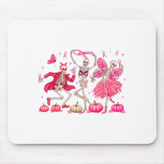 Nk Ribbon Breast Cancer Awareness Skeleton Women M Mouse Pad (Front)