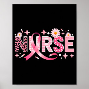 Nk Ribbon Stethoscope Nurse Life Breast Cancer Awa Poster