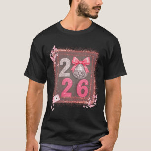 Nk Sparkle Disco Bow 2026 Coquette Happy New Year  T-Shirt