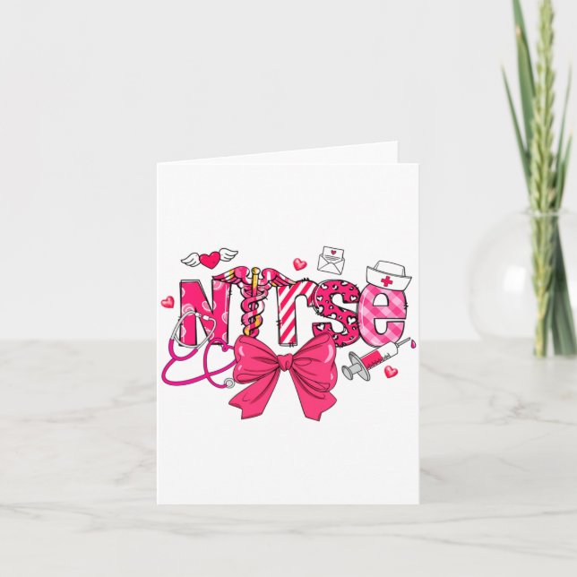 Nk Valentine Nurse Coquette Bow Cuds Favorite  Card (Front)