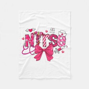 Nk Valentine Nurse Coquette Bow Cuds Favorite  Fleece Blanket