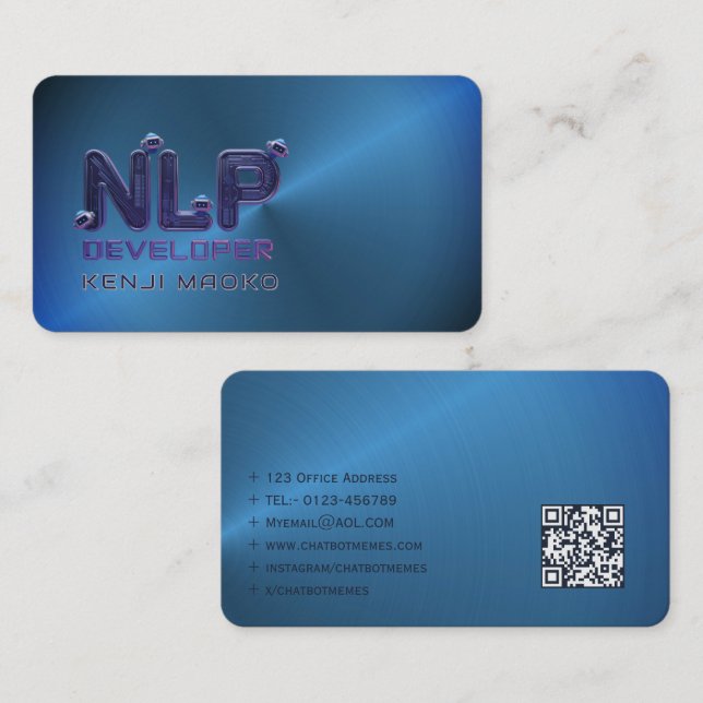🤖NLP Engineer Chatbot Developer AI QR Code Cards (Front/Back)