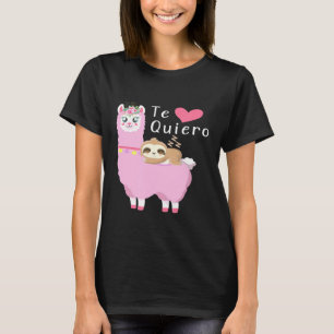 Nn Cute Valentines Sloth Riding Llama Lover Costum T-Shirt
