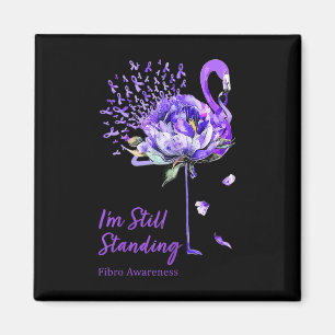 Nn Flamingo Purple Ribbon Fibro Fibromyalgia Magnet