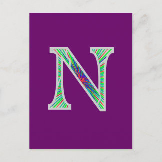 Nn Illuminated Monogram Postcard